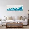 Abstract metal wall art depicting the Boulder Flatirons skyline in turquoise tones.