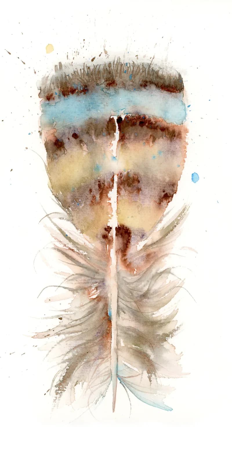 A wildflower rendered in watercolor, showing layered petals in jambalaya and vanilla tones with exposed roots below.