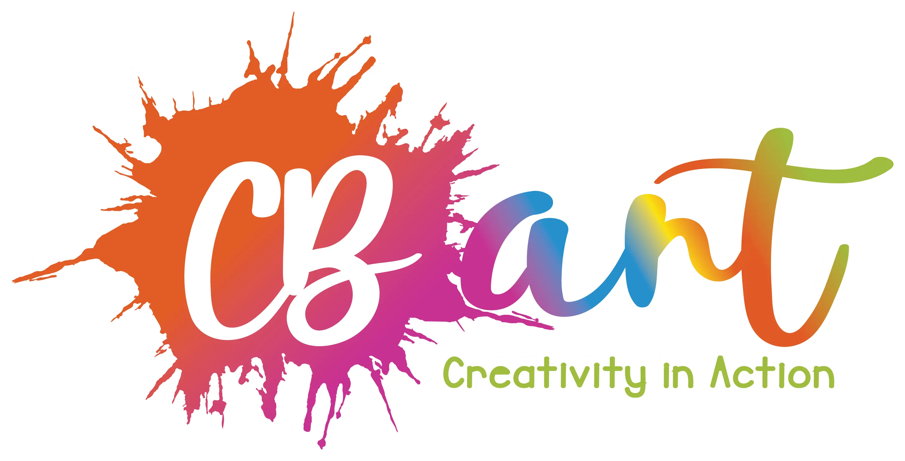 CBArT logo with colorful text and splatter graphic on black background.